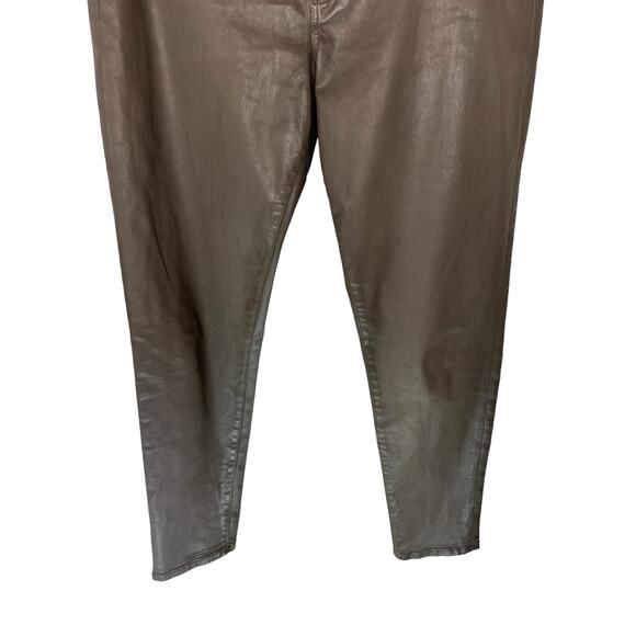 Banana Republic Taupe Mature Casual Coated Sateen Skinny Ankle Pant Size 31 - Picture 6 of 13